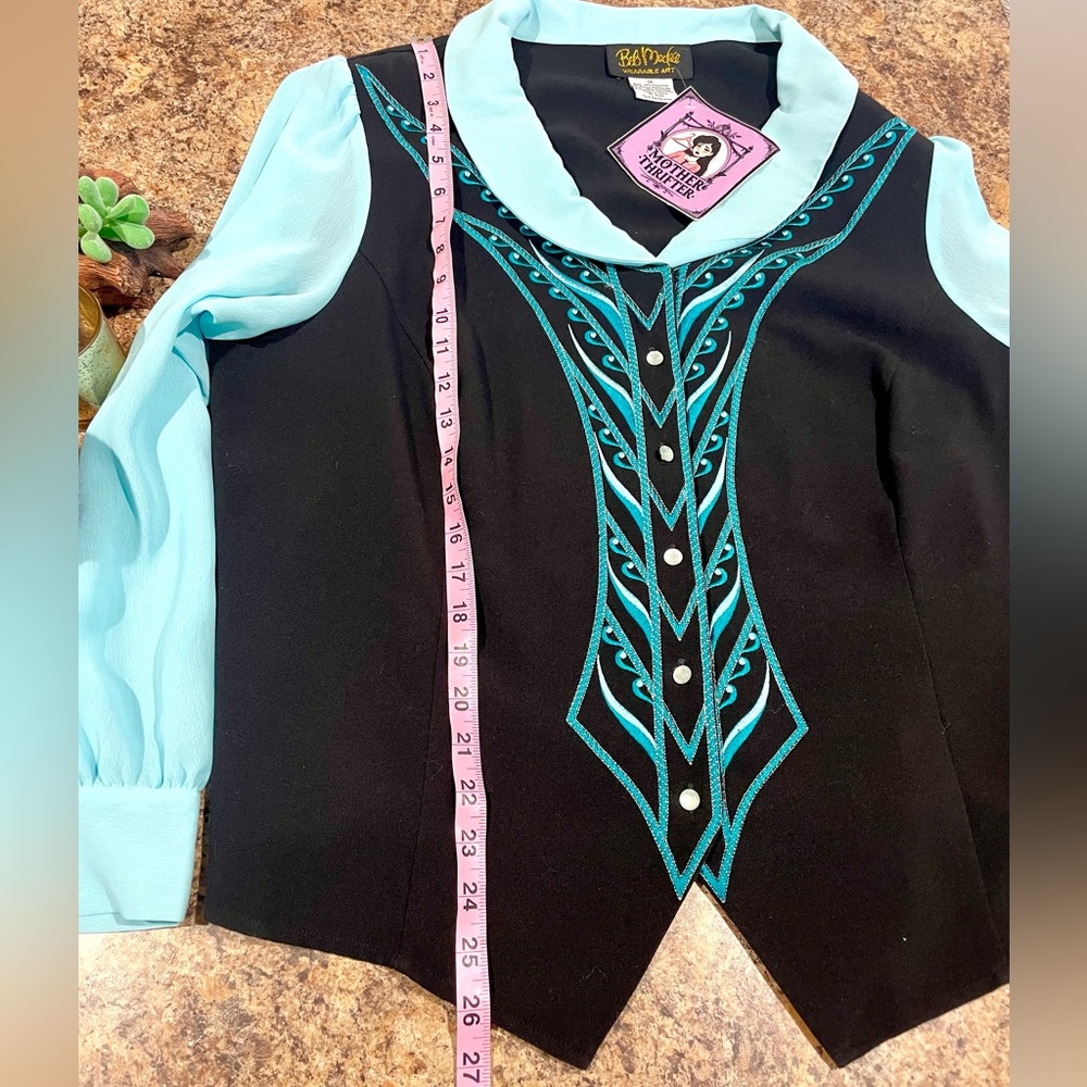 Rare! Bob Mackie Wearable Art Blouse - image 8